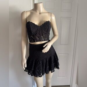 Charo Ruiz Eyelet skirt and bustier set